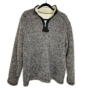 ORVIS Men's Sherpa‎ Lined Quarter Zip Sweater Fleece Pullover Size L Cabincore